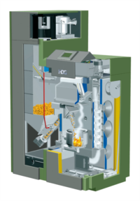 Pelletkessel im Schnittbild (HDG Bavaria GmbH)